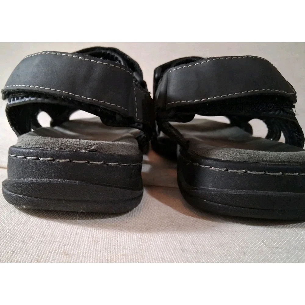 St. Johns Bay Badger Mens‎ Black Sport Sandals Memory Foam Strappy 10M 629-9039